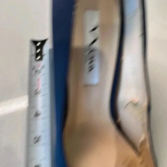 Worn Navy Satin Open Toe Heels Size 10 - Picture 3 of 16